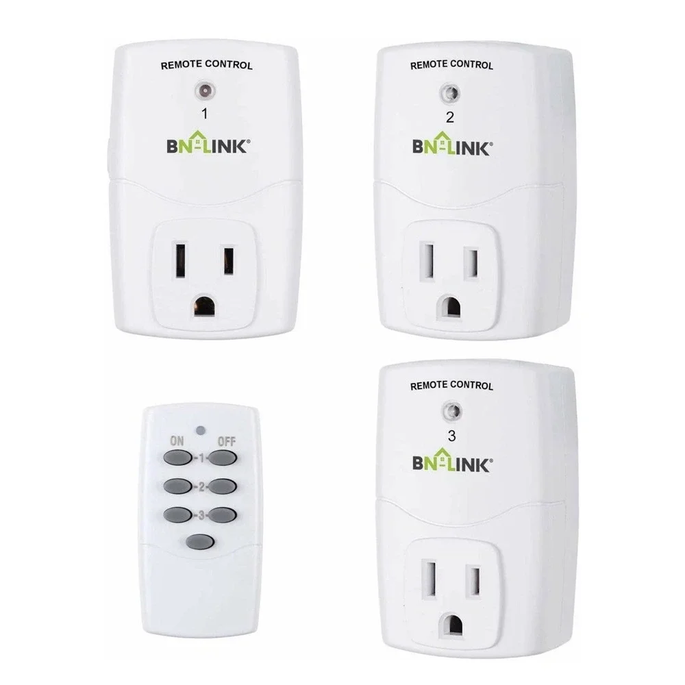 BN-LINK Wireless Remote Control Indoor Socket Plug 3 Sockets & 1 Remote NEW